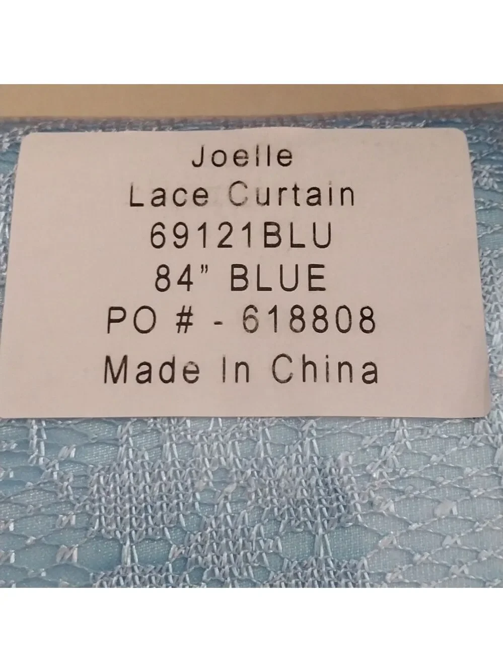Joelle Blue Lace Curtains 1Pair NWT Size 54WX84L